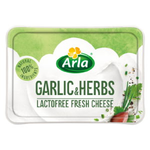 Queso crema danés ajo y hierbas lactofree 200gr. Arla