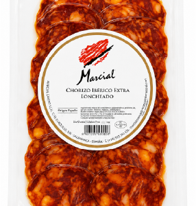 Chorizo ibérico extra loncheado español 80gr. Marcial