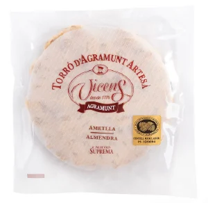 Torta de turrón de agramund española de almendra 200gr. Vicens