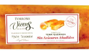 Turrón español yema quemada sin azúcar 80gr. Vicens