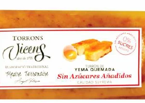 Turrón español yema quemada sin azúcar 250gr. Vicens