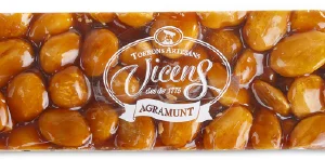 Turrón español guirlache de almendra 80gr. Vicens