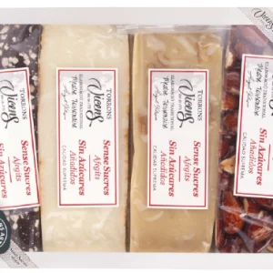 Pack de 4 turrones surtidos españoles sin azúcar 80gr. Vicens