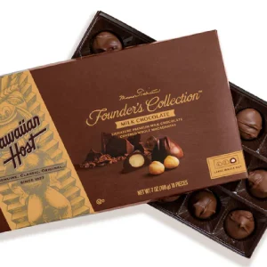 Caja de macadamias cubiertas con chocolate negro 454gr. Hawaiian Host